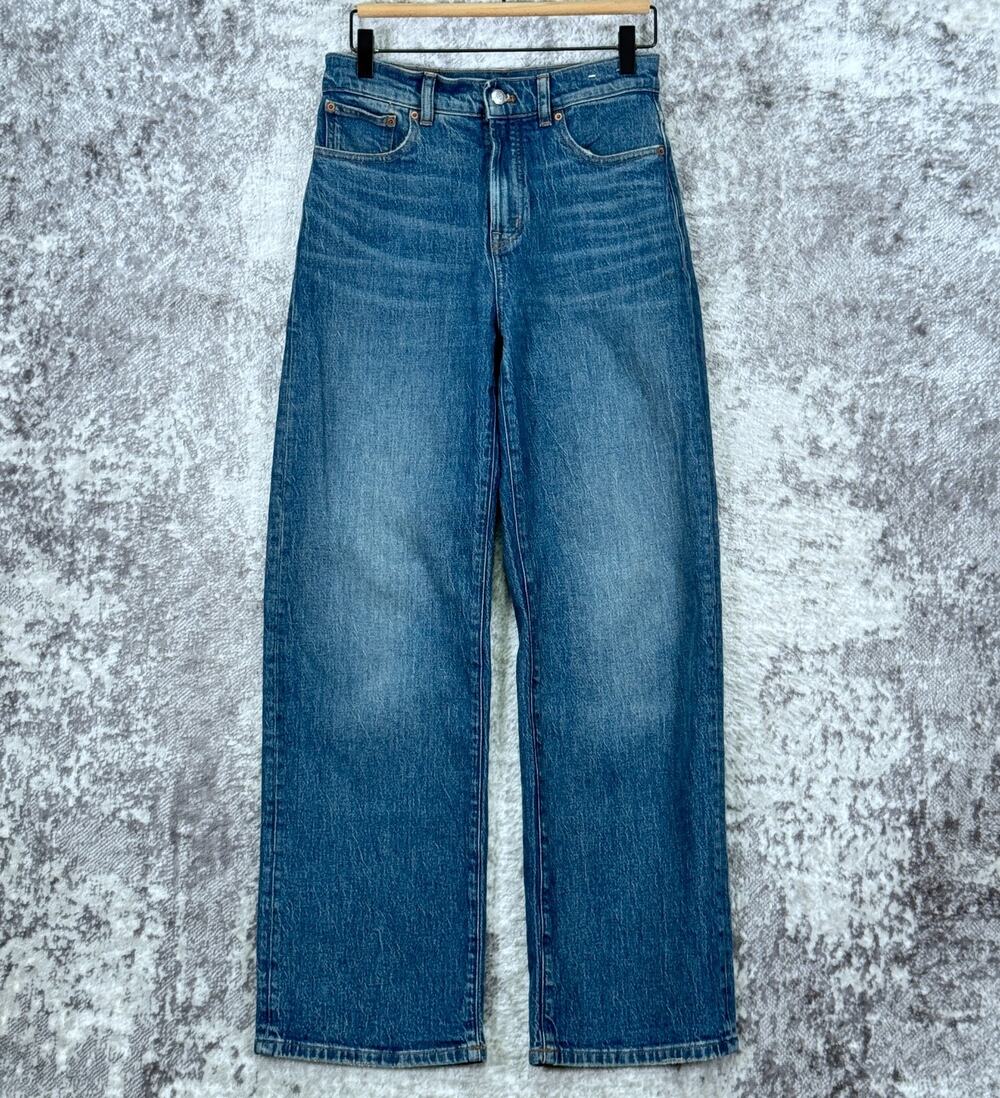 New Madewell The Perfect Vintage Wide Leg Jeans 26 Womens Blue Denim